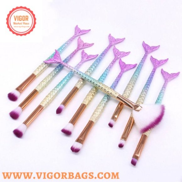 Mermaid Foundation Eyebrow Eyeliner Makeup Blush Cosmetic Concealer Fish Tail Ma - Picture 7 of 11